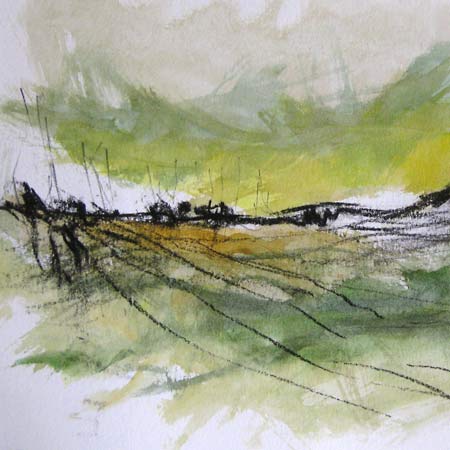 Farbige Arbeiten auf Papier