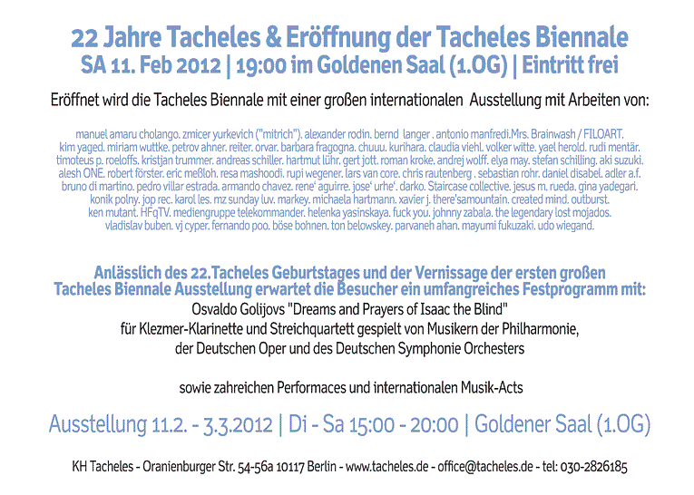 tacheles biennale 2012 - flyer