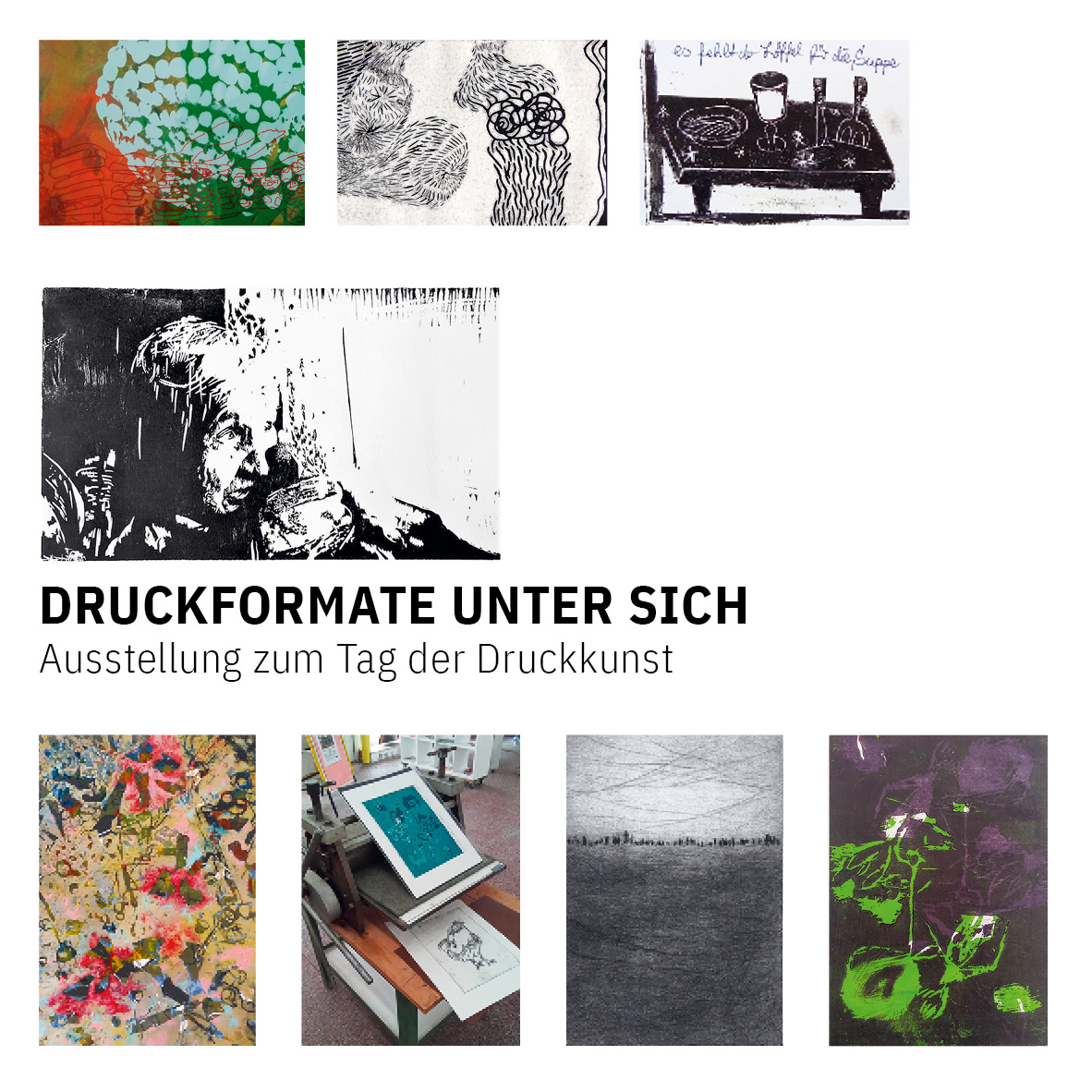 Tag der Druckkunst in der Galerie Stadtinsel in Havelberg Einladungskarte Vorderseite